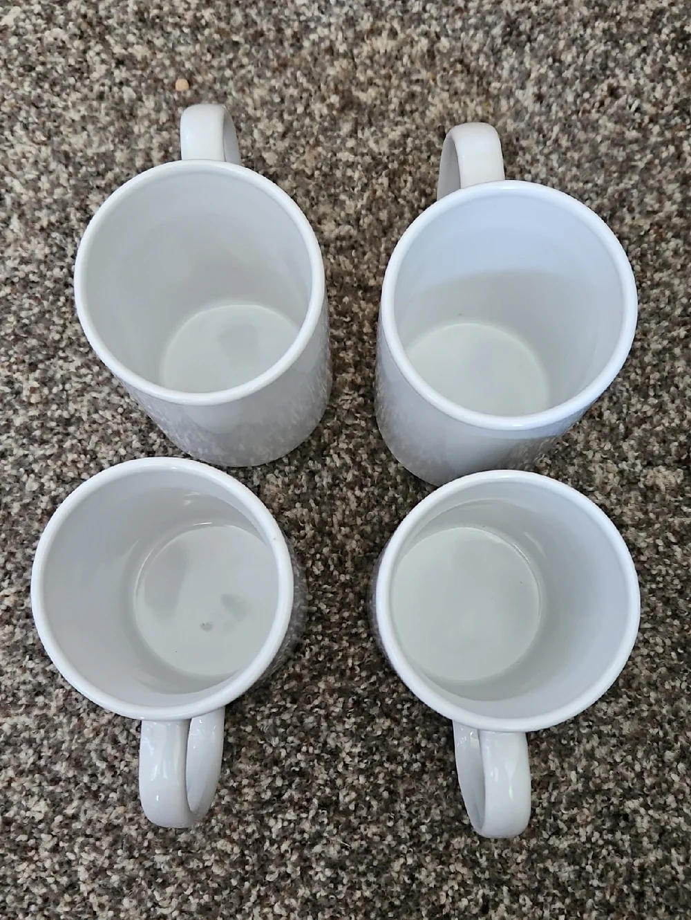 White Mug Set of 4 Large Coffee Tea Hot Chocolate Cups NWT.